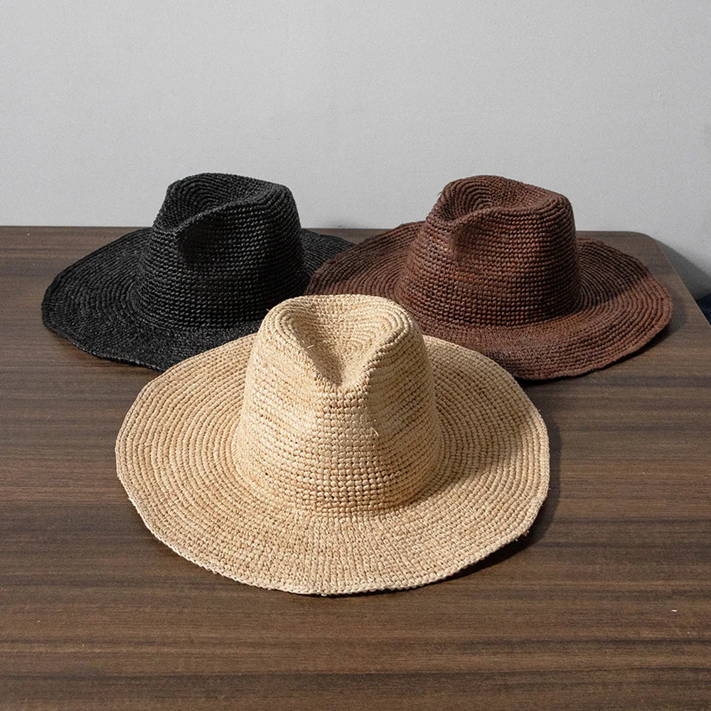 Summer Crochet Straw Hat Women New Style Cowboy Fedora  display picture 1