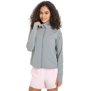 TOPKO Sunscreen Fitness Wear Breathable Long-sleeved Loose Zipper Jacket Women's Trench Coat Sport Tracksuits for Women