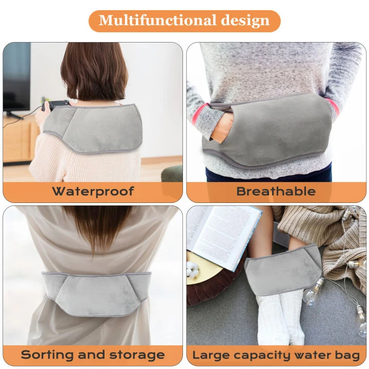 free shipping soft fleece rubber hot water bag hot water bottle belt cover keep warm