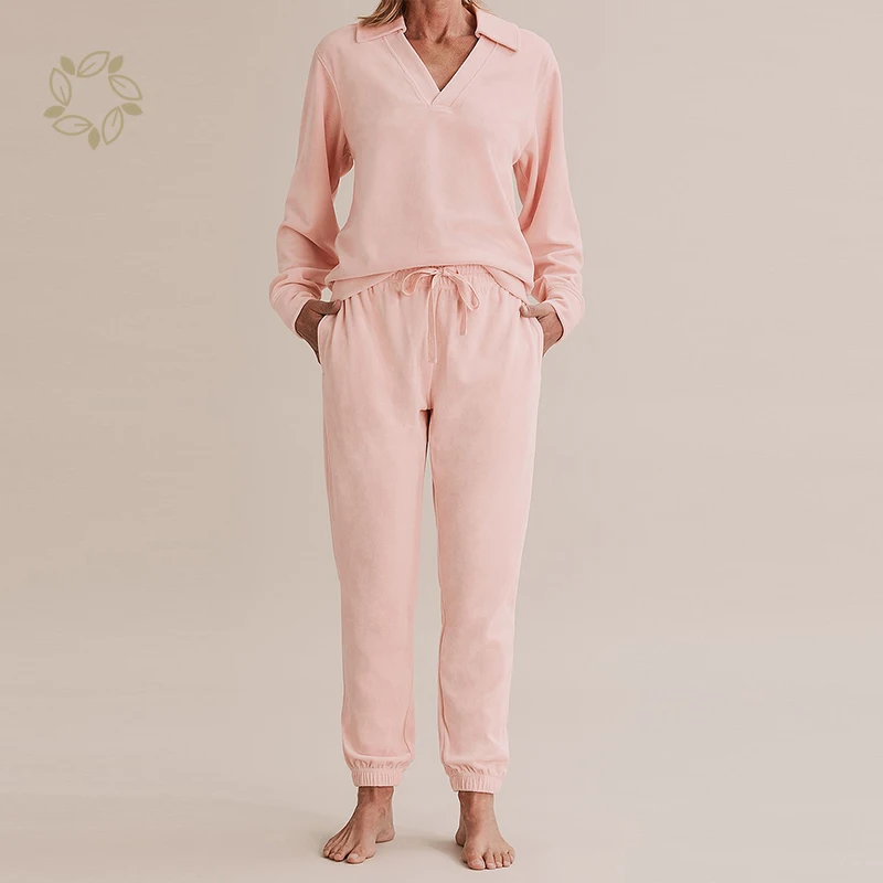 Women's Organic Bamboo Velour Sleepwear Eco-Friendly Sustainable Bamboo  Cotton Pyjamas Bamboo Velour for Wome