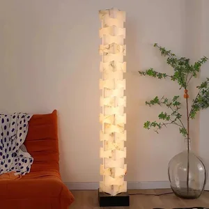 Spanish Imported Natural Marble Designer High-End Floor Lamp for Villa Hotel Model Room Decorative Lighting