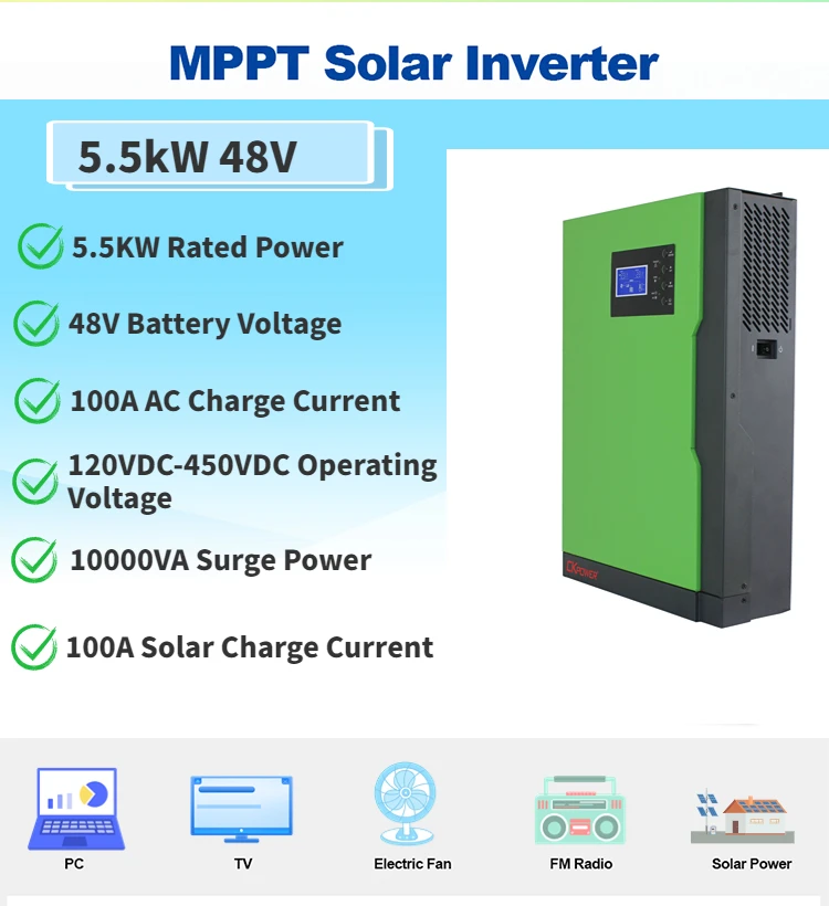 Ckpower Hibrid Invertor Parallel Home Mppt Charge Controller 5kva Pv