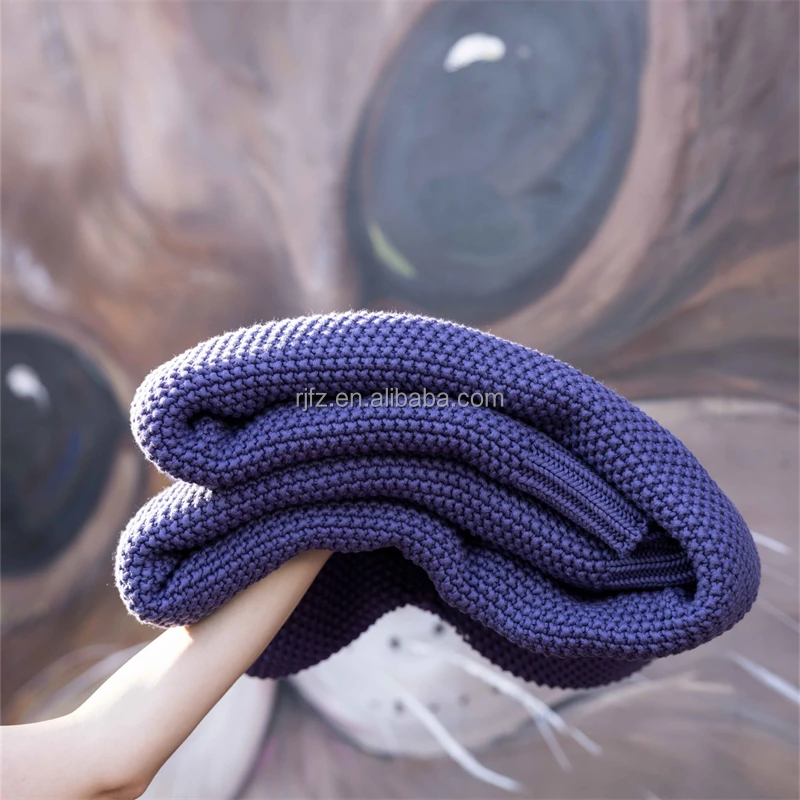 2024 New Style Supper Soft Warm Comfortable Breathable Adults Kids-friend Solid 100% Cotton Knitted Throw Blanket AY supplier