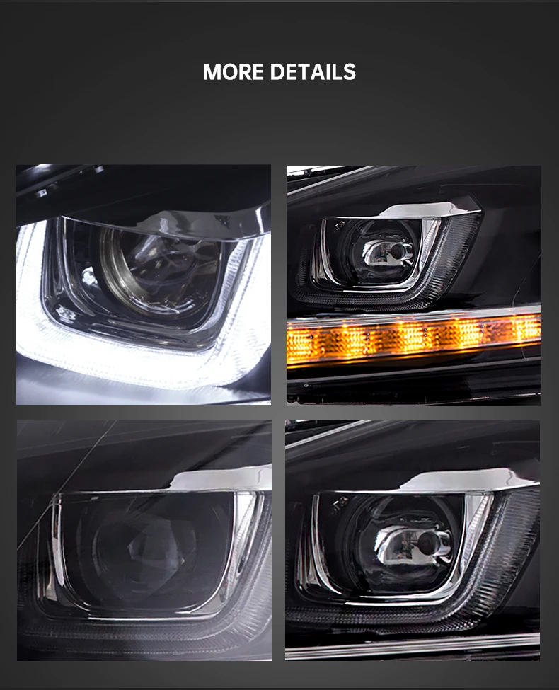 Vland Dual Beam Led Projector Headlights For Volkswagen Golf 6 / Mk6 ...