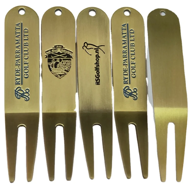 Wholesale Golf Accessories Custom Blank Putting Green Fork Personalized Pitchfork Golf Divot