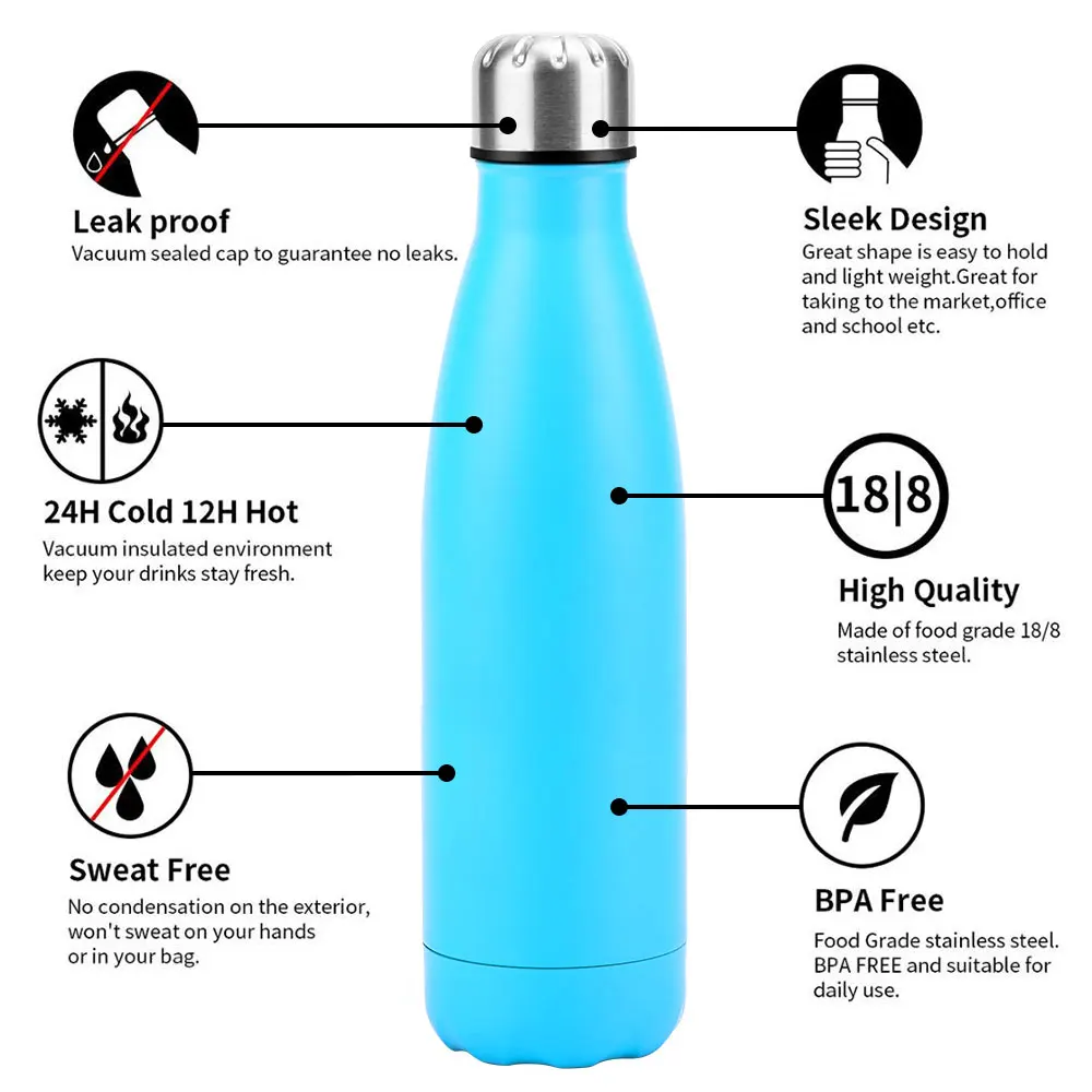 18 8 Stainless Steel Water Bottle, Lightweight Stainless Steel Water Bottle