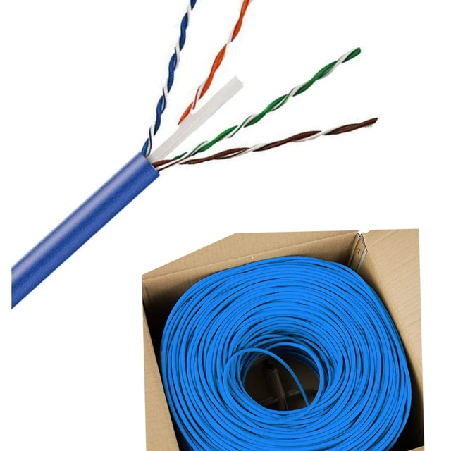 High speed 23 awg cat6 pure copper internet data network lan ethernet 4pr utp cat 6 cable 305m box