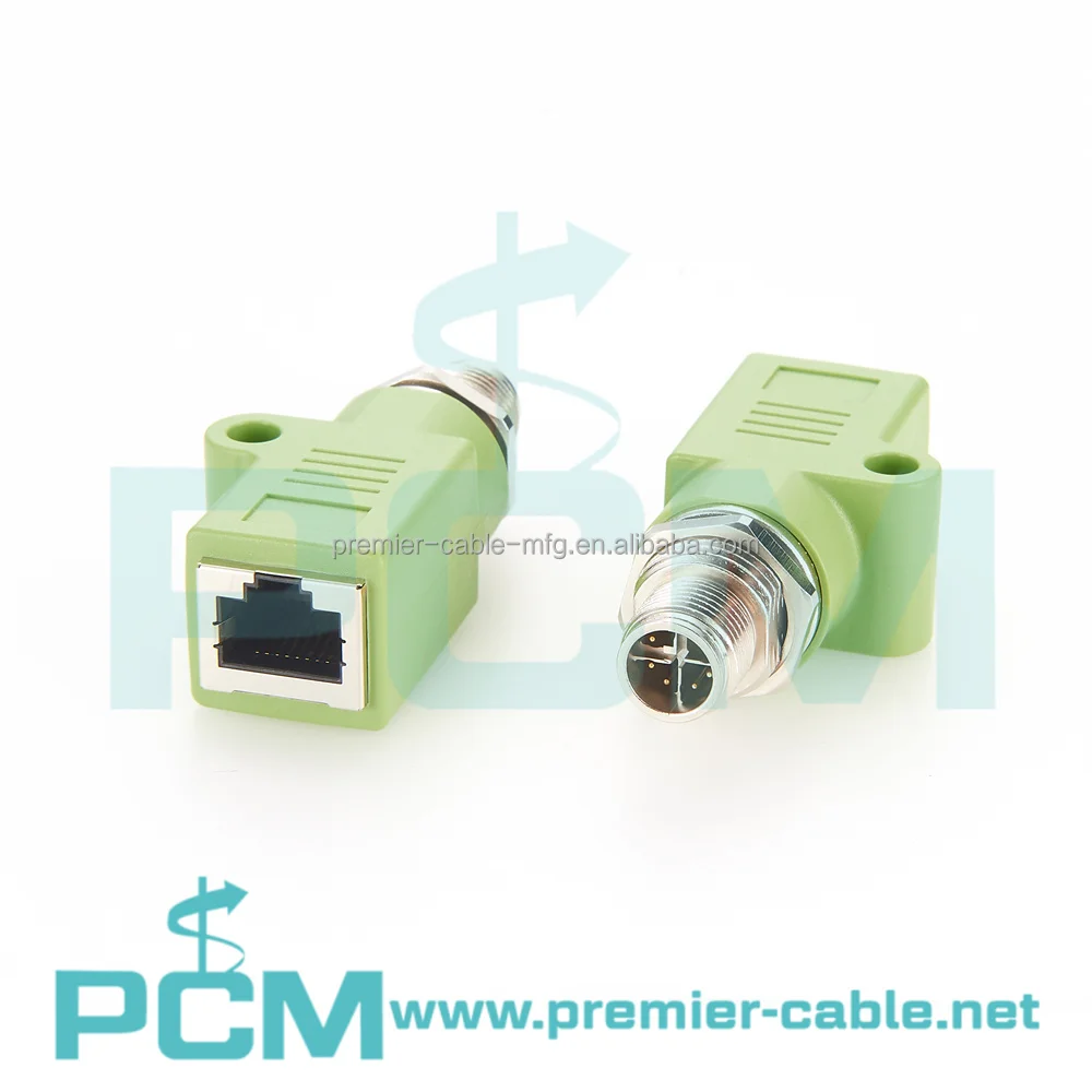 Industrial Automation M12 X Coding 8Pin to RJ45 Straight Coupler For Sensor and Actuator manufacture