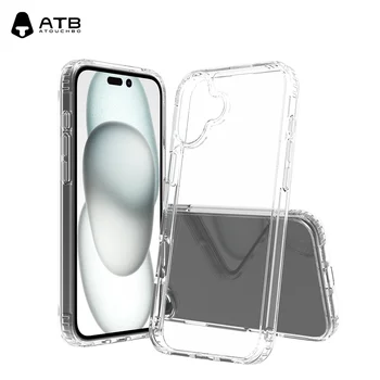 ATB Premium Clear Case with Package Yellow Resistant Shockproof Transparent TPU PC Mobile Phone Case for Iphone 16