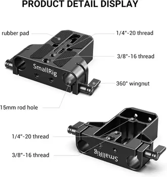 SmallRig Camera Base Plate with Rod Rail Clamp, Baseplate for Sony A6500 A6600 A6300, for GH5 GH6, for Sony A7 Series product image