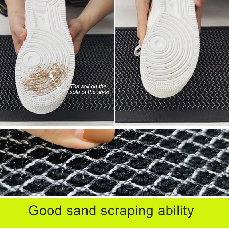 Easy clean dust waterproof anti slip pure multi color Mesh Surface TPE backing door mat(图5)