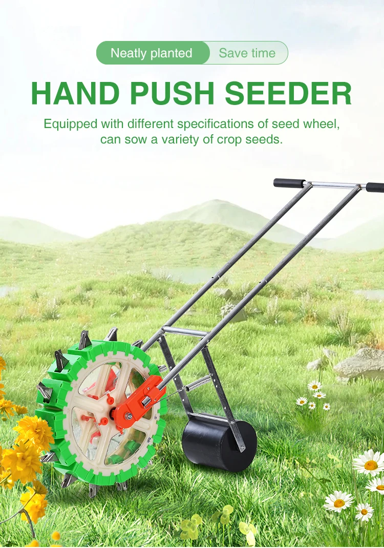 Hand push corn seeder machines agriculture tools and equipment small farming seeder lawn seeder for tractor