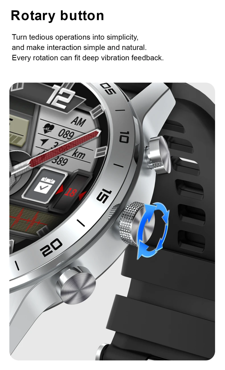 IP68 Waterproof Rotation Watch Men BT Call Smartwatch Heart Rate Monitor Pedometer Sports Bracelet KK70 Smart Watch(4).jpg