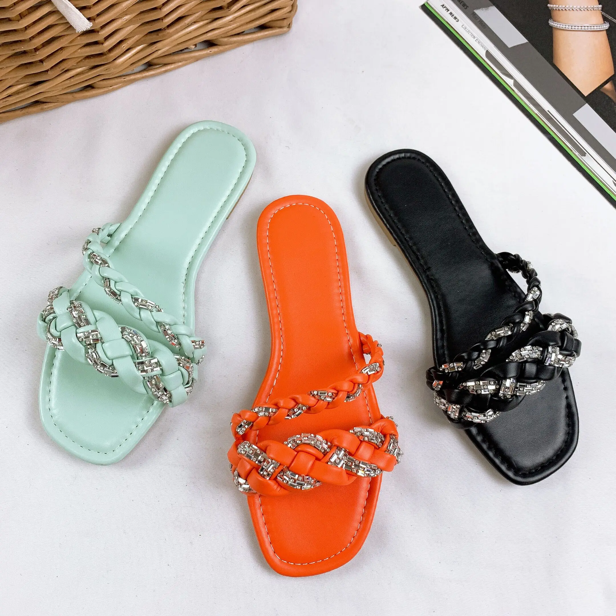 Women's Slippers Designer Wholesale 2023 Summer Fashion PU Slipper