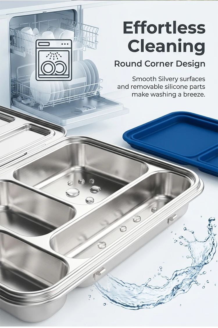 KOLINK 5-Compartment Stainless Steel Bento Box Detail 8