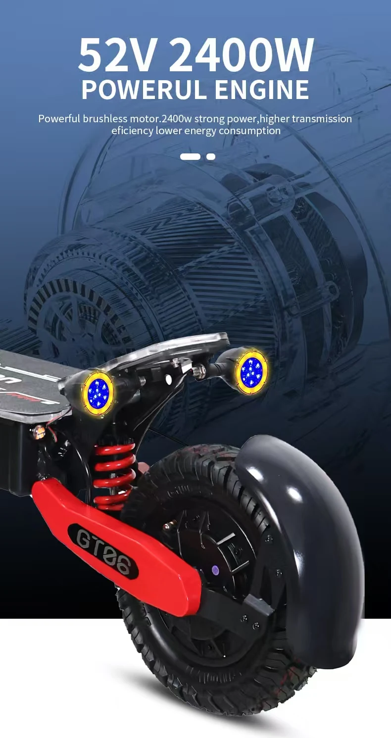 Max 70km 2400W Electric Scooter - Dual Motor Foldable GT06 PLUS