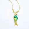 Collier petit poisson vert foncé