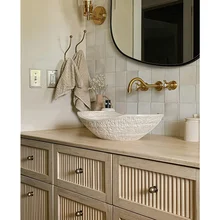 Hangzhou Artisan Classic Bathroom Vanity Wood Design Reeded/Reeding/Fluted