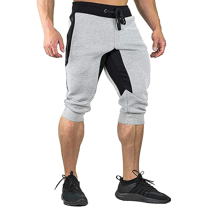 Shorts for Men F_Gotal Men’s Comfortable Loose Washed Multi-Pocket Pants Elastic Waist Training Jogger Shorts Sweatpants