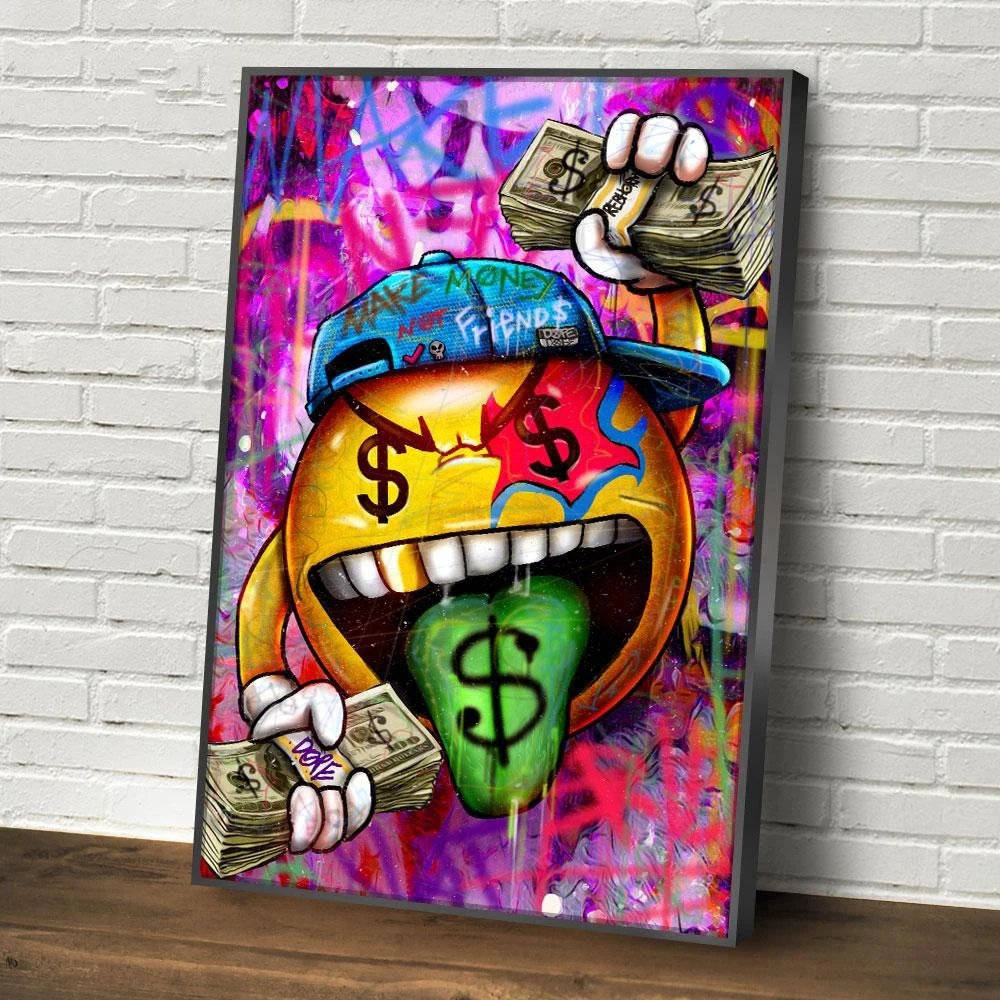 Money Oil Painting Dollar Poster Canvas  For Home Decor  Prints 