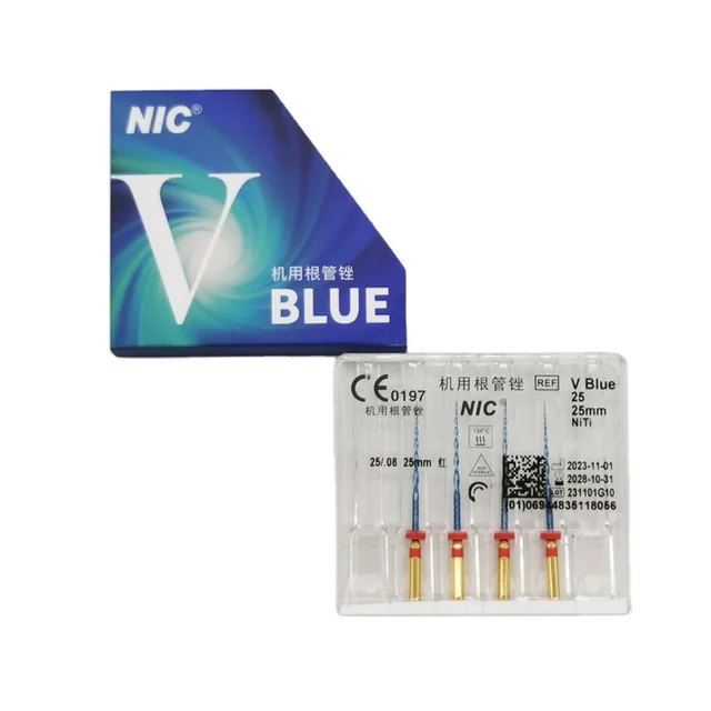 New Arrival NIC V-Blue Niti  Dental Engine Use Reciprocating File 25mm 21mm Root-canal Instruments 4 files/pack