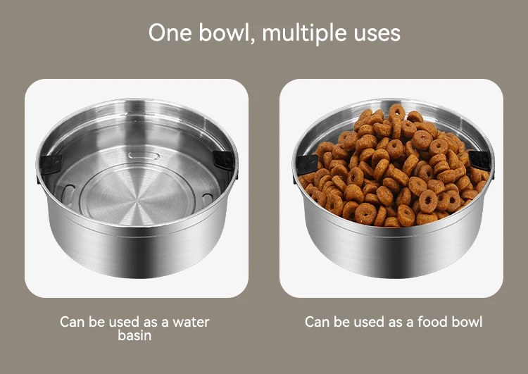 NEW Spill-proof Dog Bowl No Spill Raised Dog Food Bowl Stand Stainless Steel Food and Water Bowl Set Pet Feeding Station supplier