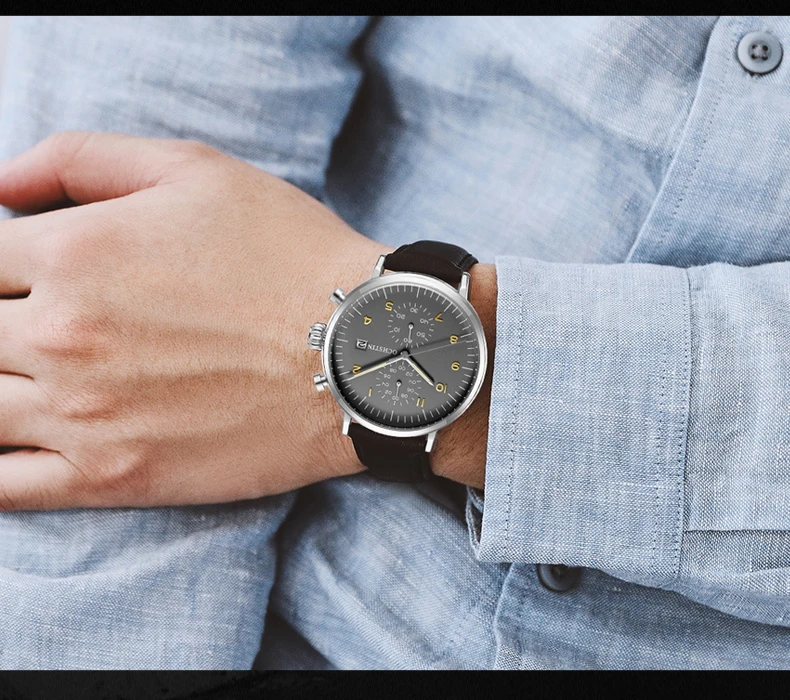 New Men's Six Pin Business Belt Watch Fashion Sports Quartz