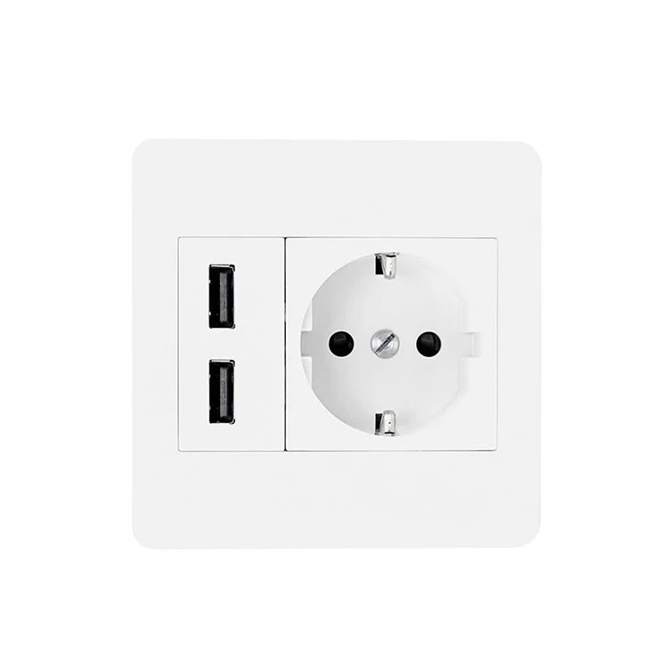 
 ЕС Usb настенная розетка высокого качества 220V ТЮФ утвержденные 2.1A универсальный тип стандартное заземление 5000 раз срок службы 12 месяцев 16A,16A  Высокое качество 220V ТЮФ утвержденные 2.1A EU usb настенная розетка