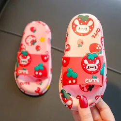 Летние детские сандалии и тапочки с мультяшным рисунком, Нескользящие, на мягкой подошве, износостойкие, для родителей, детей, мальчиков и девочек