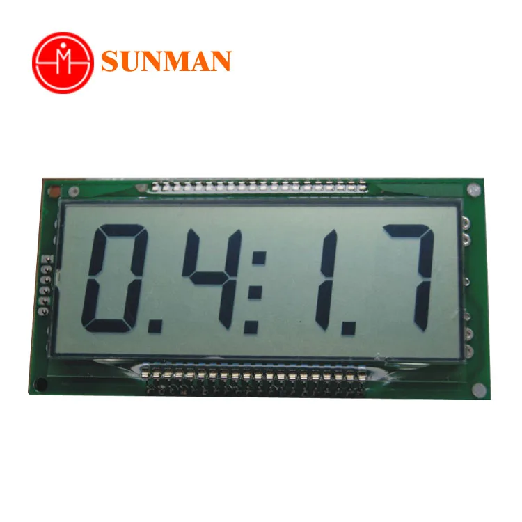 
Изготовленный на заказ в большой сегмент ЖК-модуль 4-значный 7-сегментный ЖК-дисплей для часов и метр 