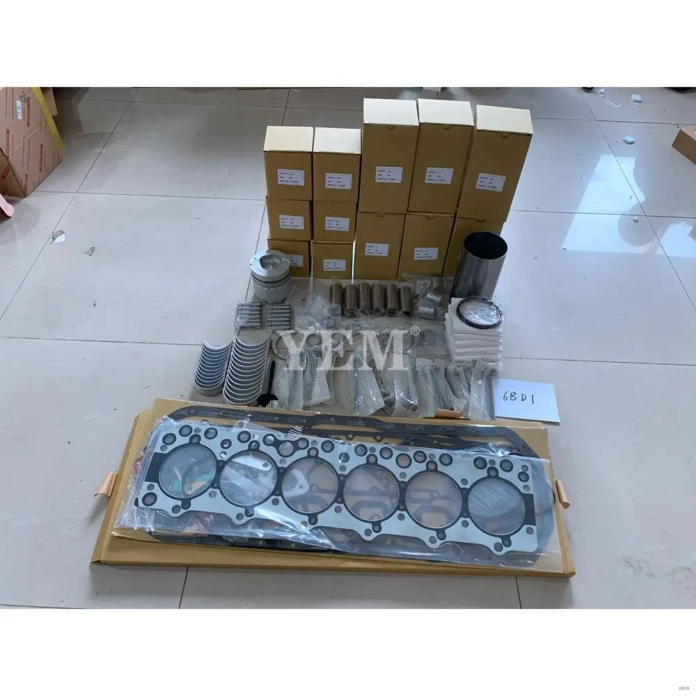 New Machinery Engine Rebuild Kit With Piston Ring Liner Cylinder Gasket Engine Valves Bearings Set For Isuzu 6BD1