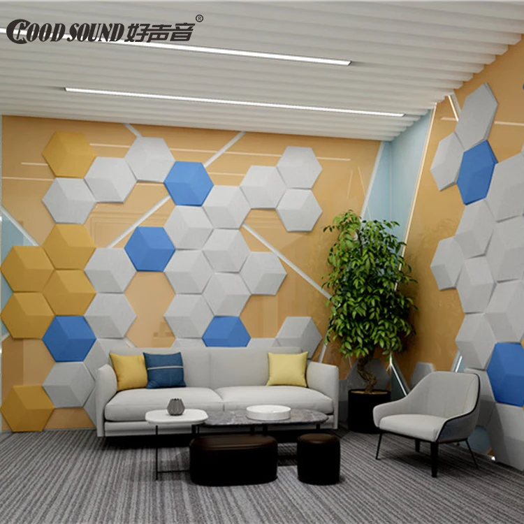 GoodSound 100% Polyester Fiber Triangles Acustic Board Cinema Acoustic System 9mm 3D Sound Proof Material Wall Panels