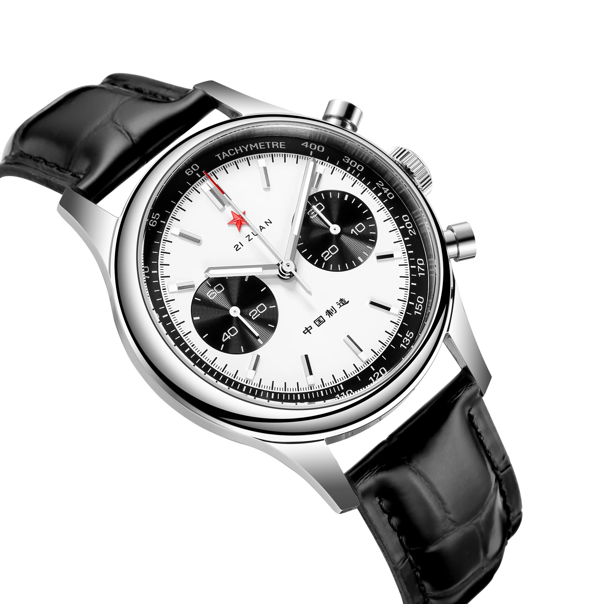 MKOIJN Horloges Horloge Mannen 44Mm Automatisch Uurwerk Roestvrij Staal  Gepolijst Heren Horloge Lederen Band Power reserve