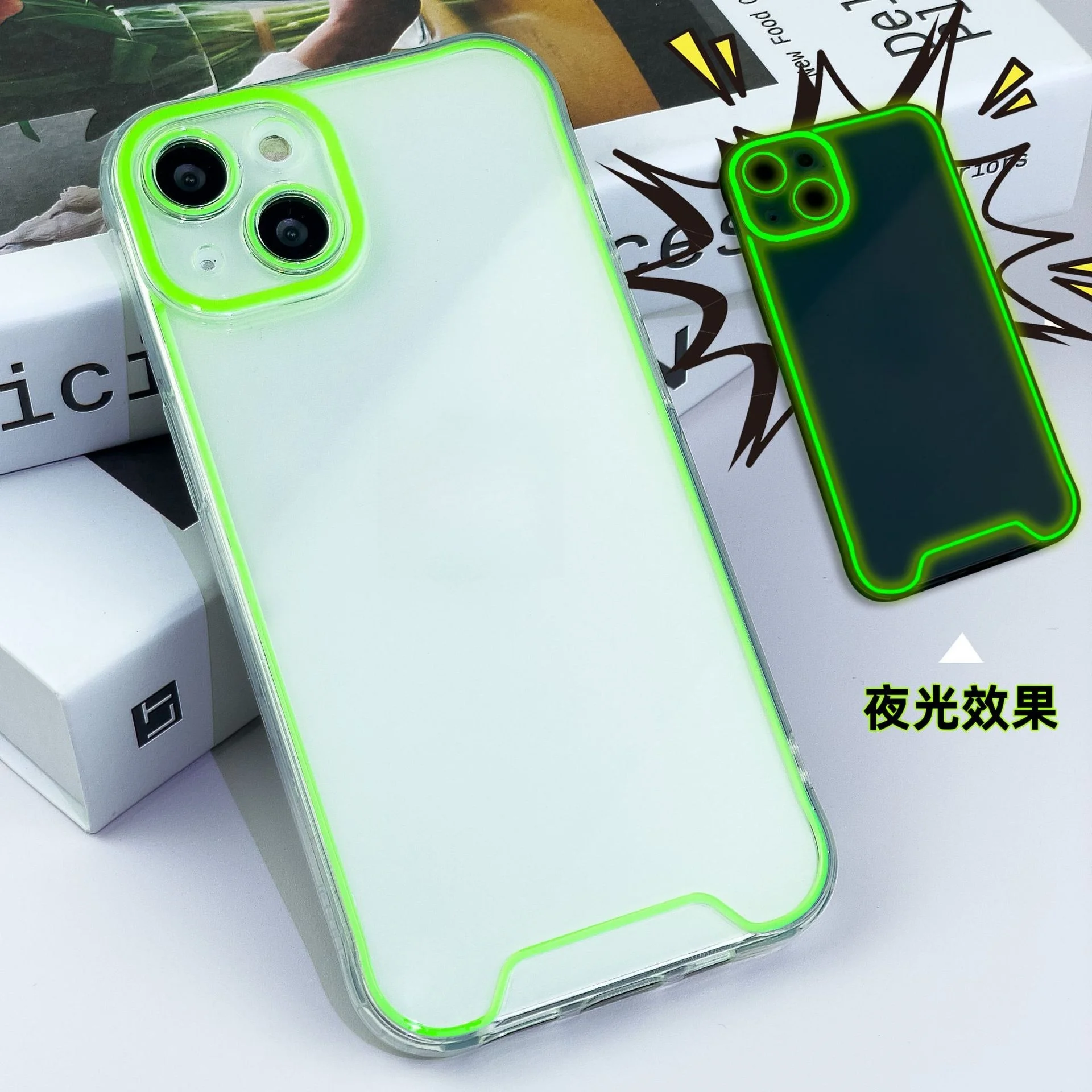 iPhone 15 14 13 12荧光霓虹灯发光后盖夜光tpu手机外壳设计| Alibaba.com, image size:1920x1920