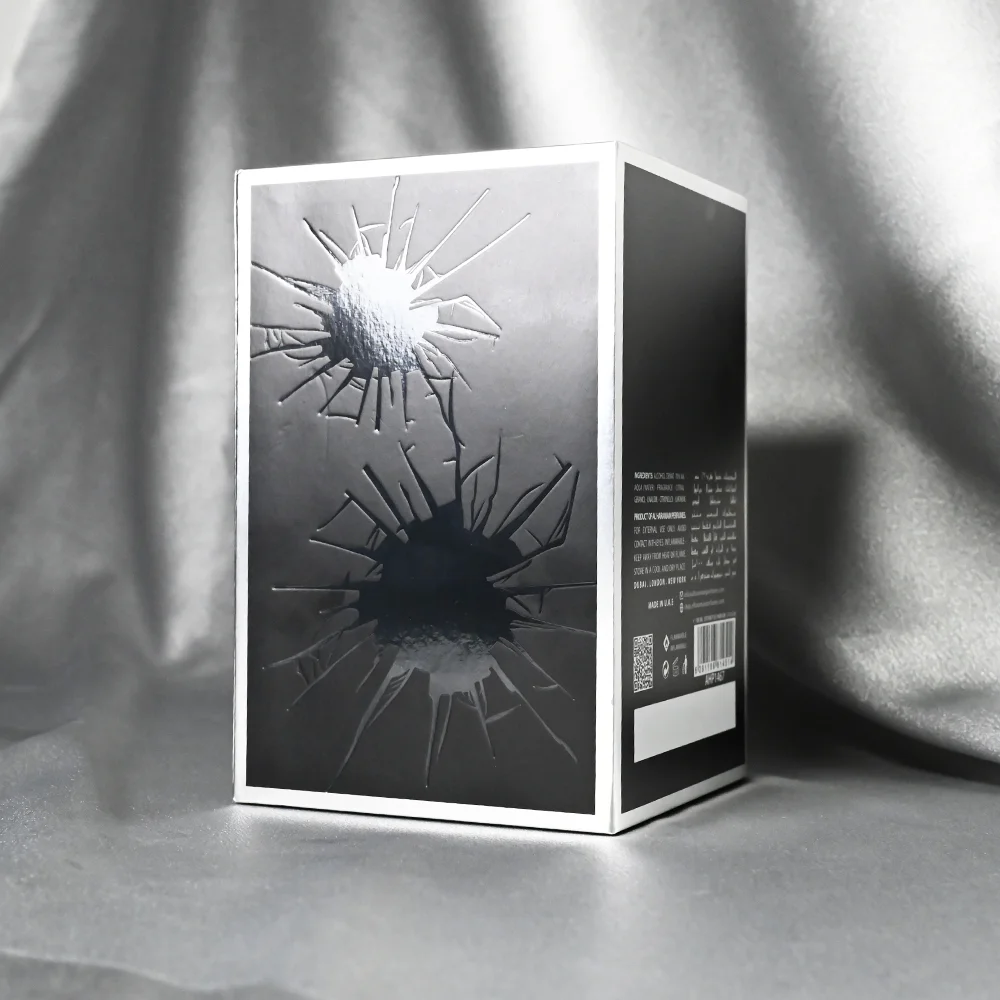 product custom high end silver stamping eva insert double door gift box matt lamination embossing uv coating for perfume makeup745-7