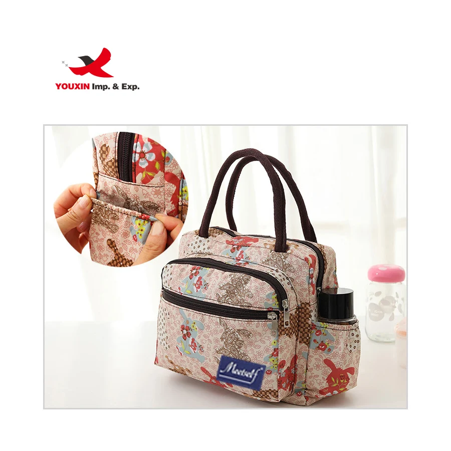 Cheap Insulated Lunch Bag Custom Flamingos Printing Tote Bag Lunch Box