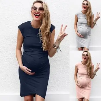 Europe and the United States Hot Sale Explosion-size large size women sexy big belly pregnant women dress wholesale