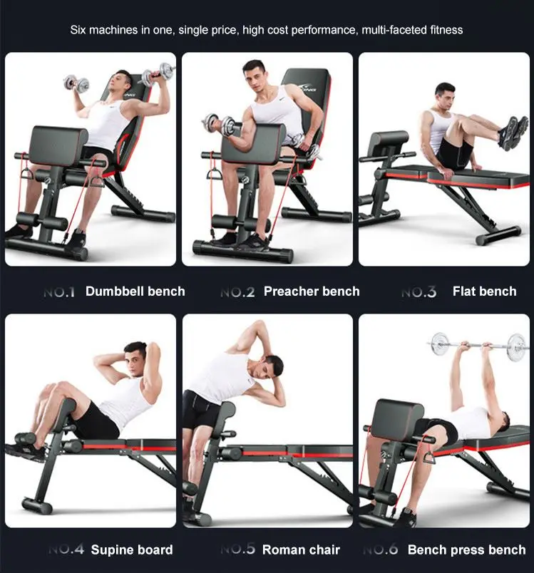 Multifunctional Weight Bench Exercise Vertical Incline Wall Mounted Folding Press Gym Equipment Set for Home 3 in 1
