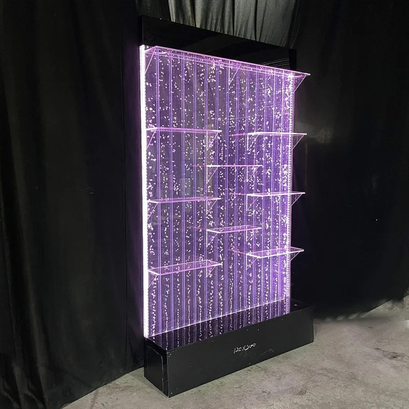 Factory Price Color Changing LED Lights Indoor Dancing Water Bubble Wall with bar Shelves