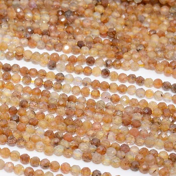 Natural Normal Quality Yellow Sapphire Faceted Round Beads 3mm,From Sri Lanka