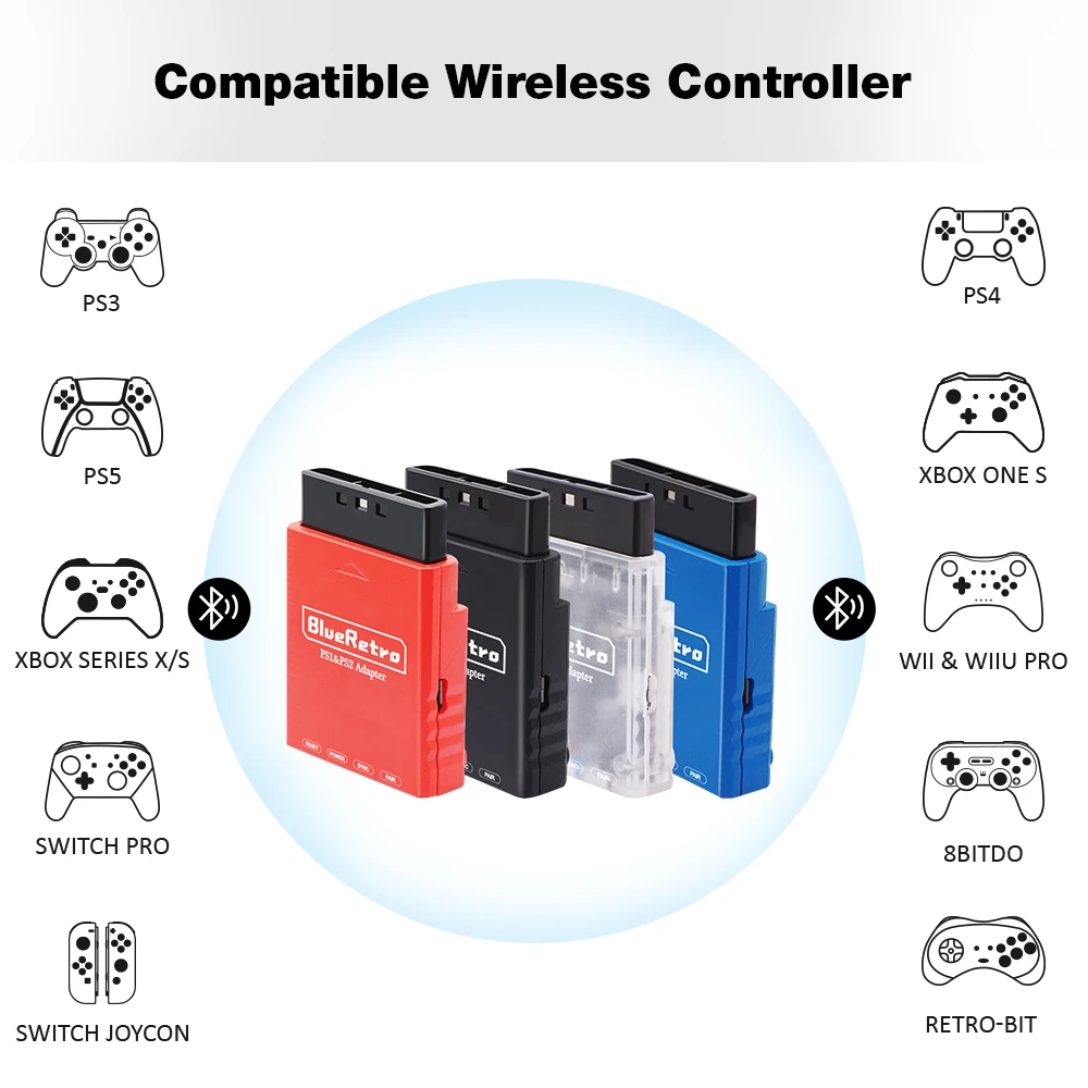Blueretro PS2 Bluetooth Controller Adapter - Wireless Fun