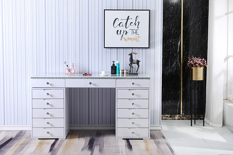 Modern Design Vanity Dresser Drawers Bedroom White Big Vanity Table ...