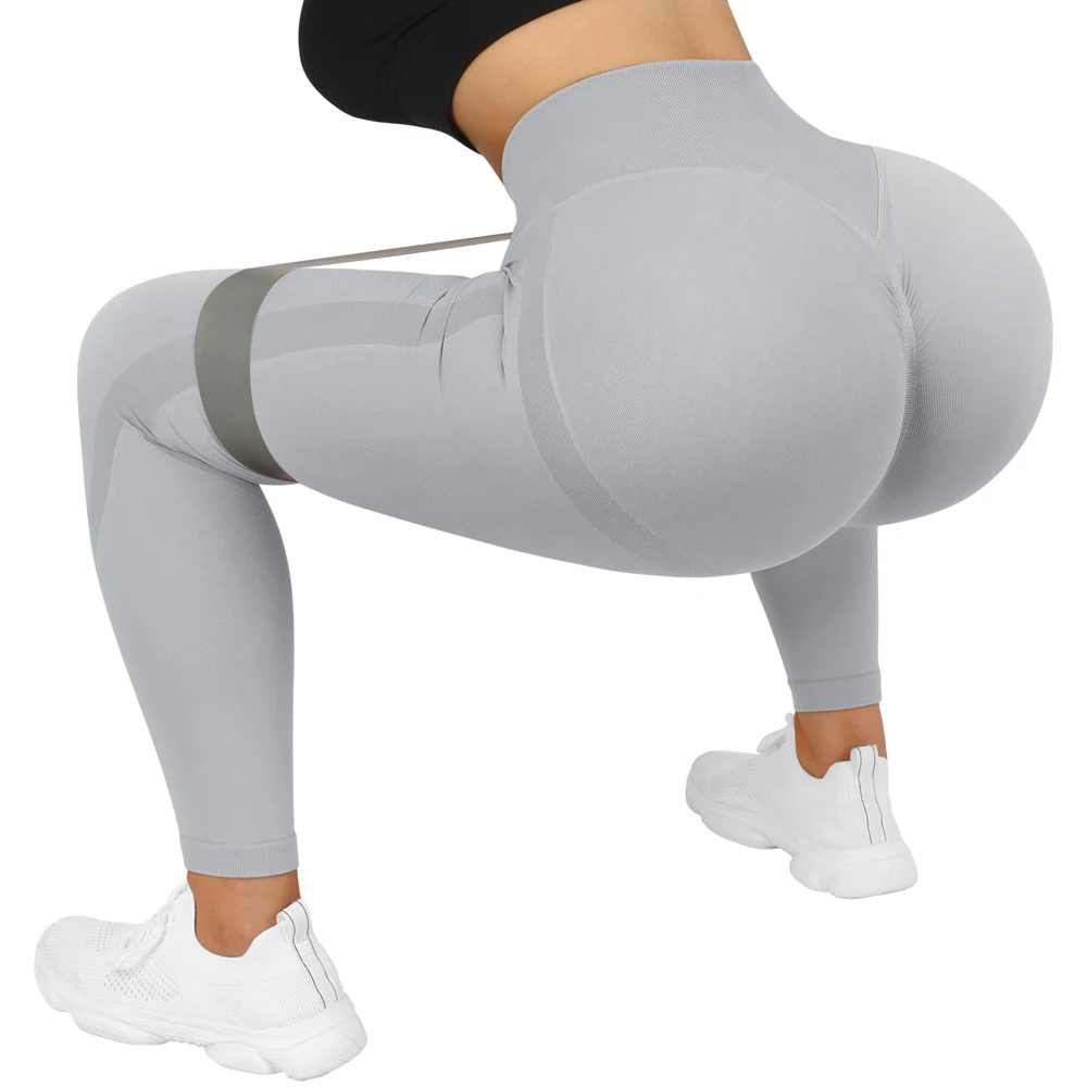 KUNISUIT Scrunch Butt Lifting Workout Leggings for Women Booty High Waisted  Yoga Pant Seamless Gym Tights(S,Black Grey) at  Women's Clothing store