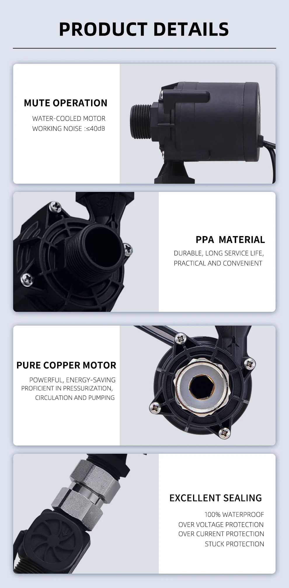 Electric Water Cooling Pump Smart Toilet Water Booster Pump Toilet