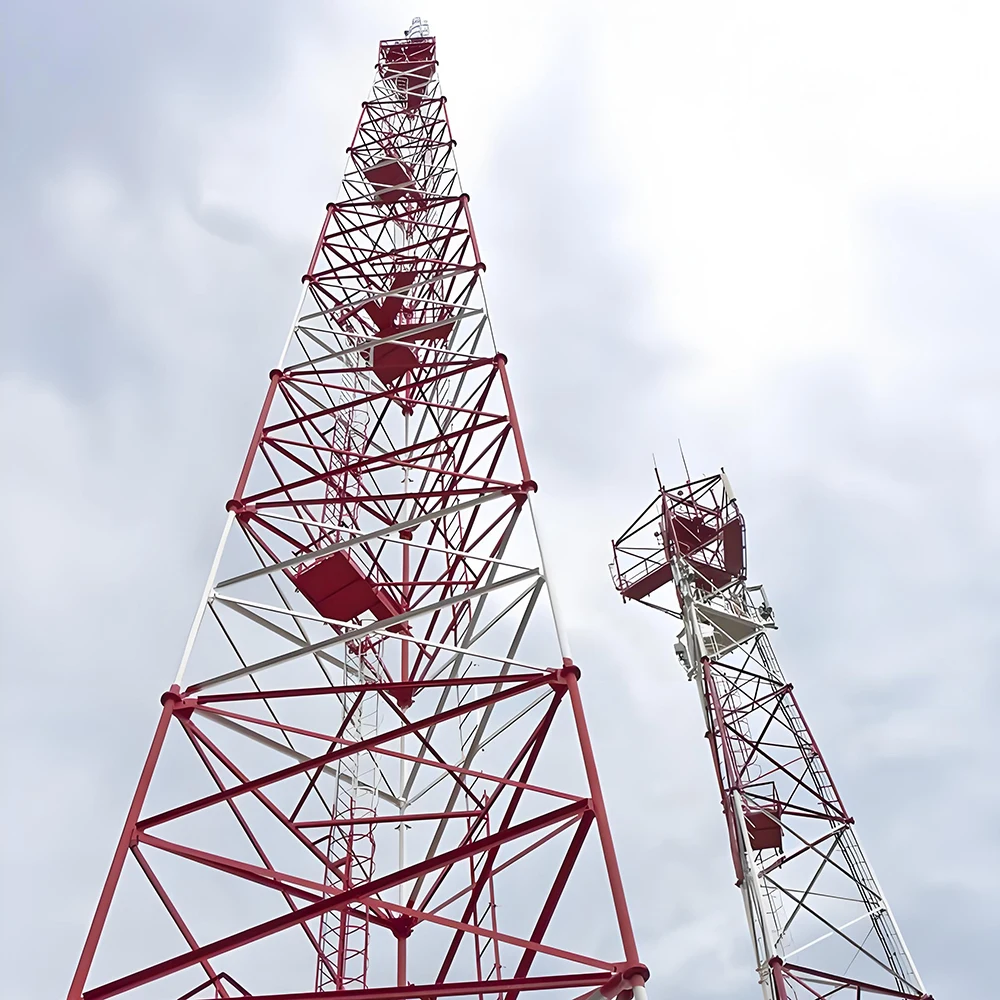 Hot Dip Galvanized Anti-Corrosion Steel Microwave Telecom Tower 20-80m for 5G/4G Base Station Signal Coverage Project
