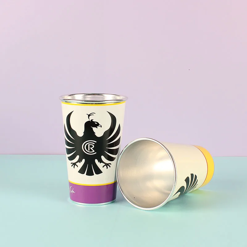 Разноцветные одноразовые многоразовые алюминиевые чашки для холодного напитка