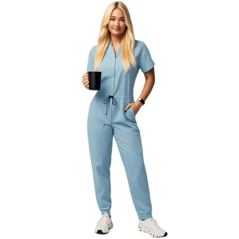 AQTQ Wholesale Ladies Medical One Piece Nursing Comfortable Hospital  Uniforms Jumpsuit Scrubs for Women