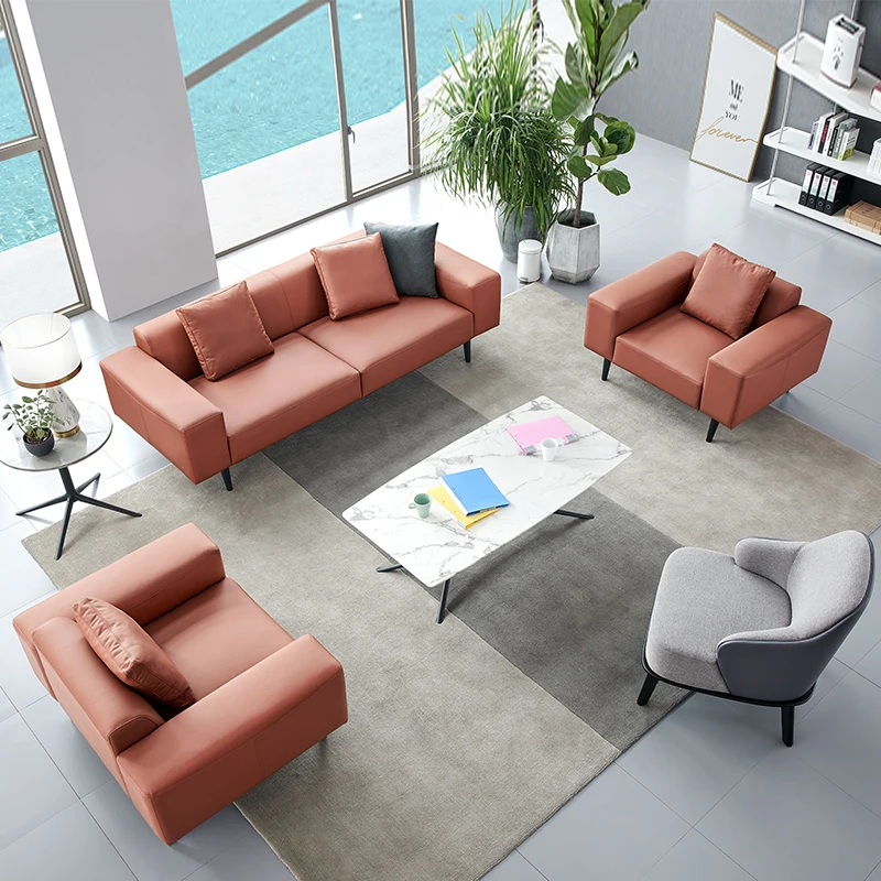 leather sofa set for office manufacture