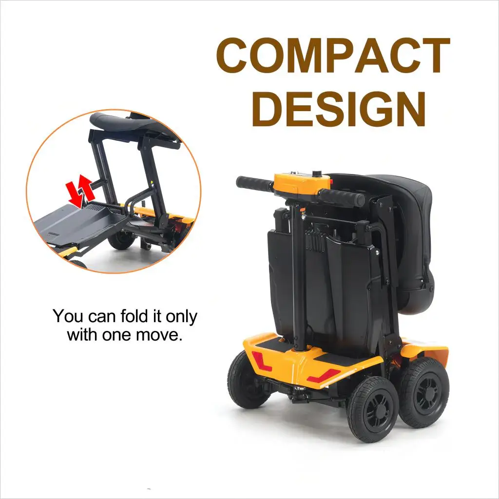 Auto Folding Disabled Elderly Person Mobility Power 4 Wheel Scooter For