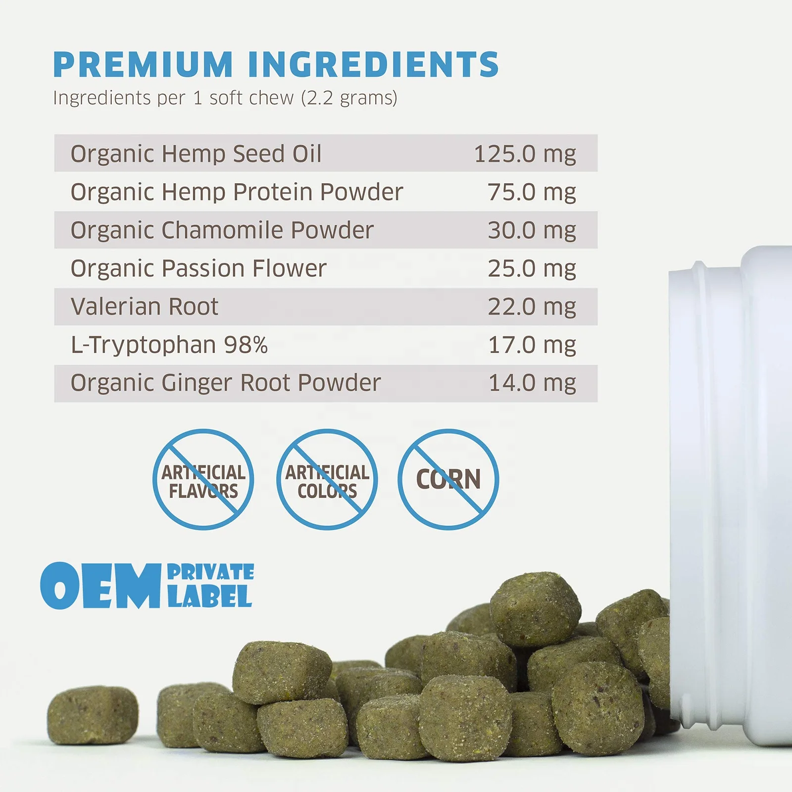 Hemq успокаивающее жевание для собак органических Угощение частная